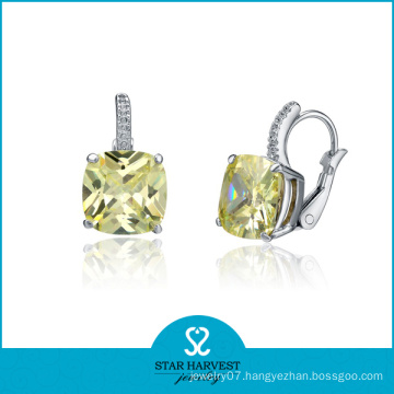 Fashion Square Silver CZ Jewelry Earrings (SH-E0048)